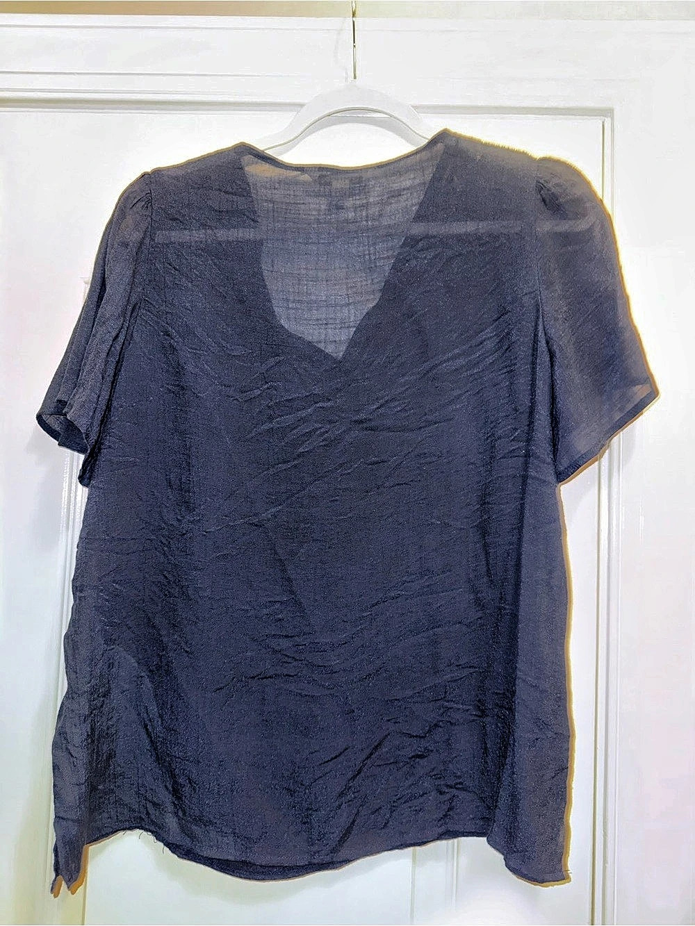 Counterparts Linen Blouse in Blue Size Large Like New